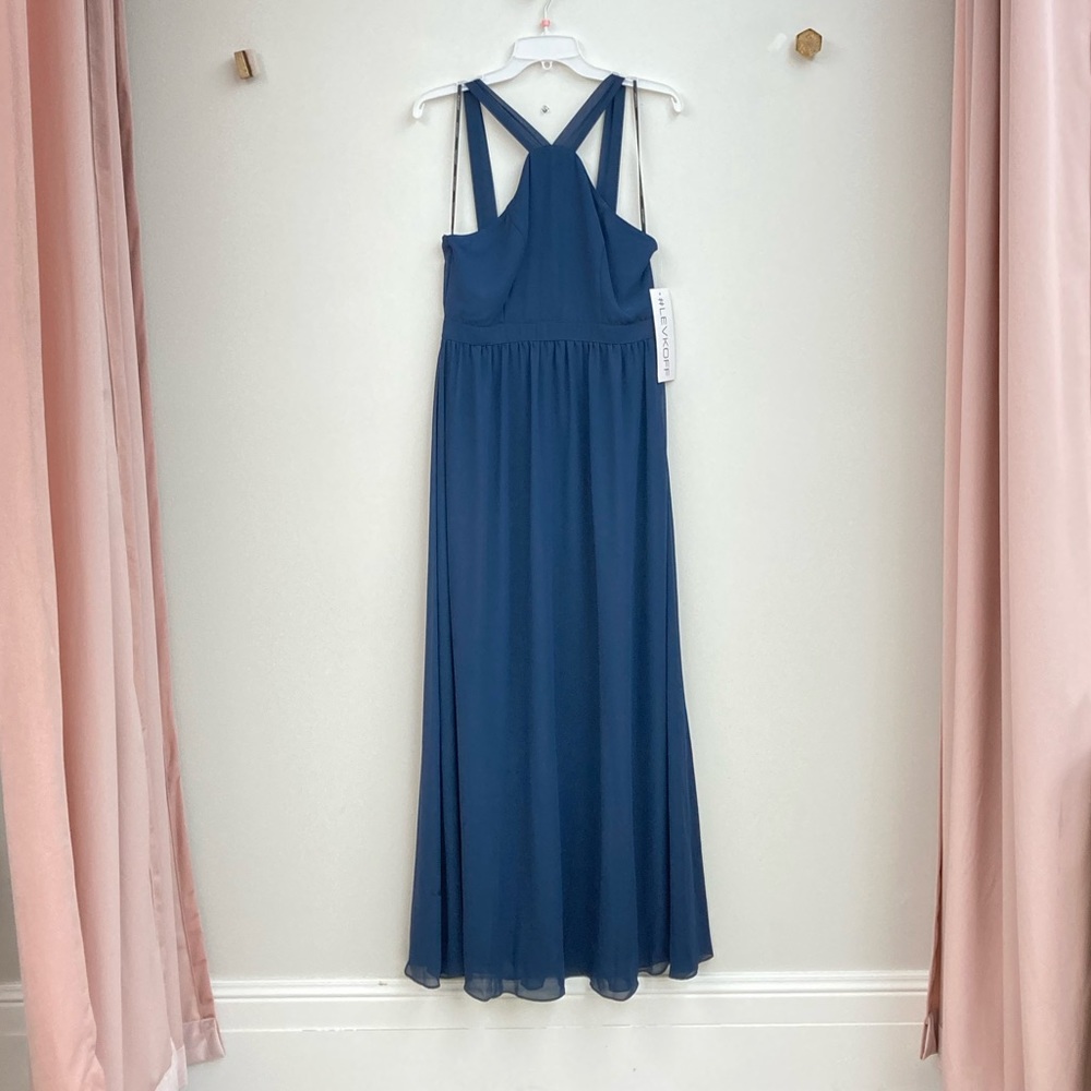 Navy Blue Levkoff bridesmaid dress